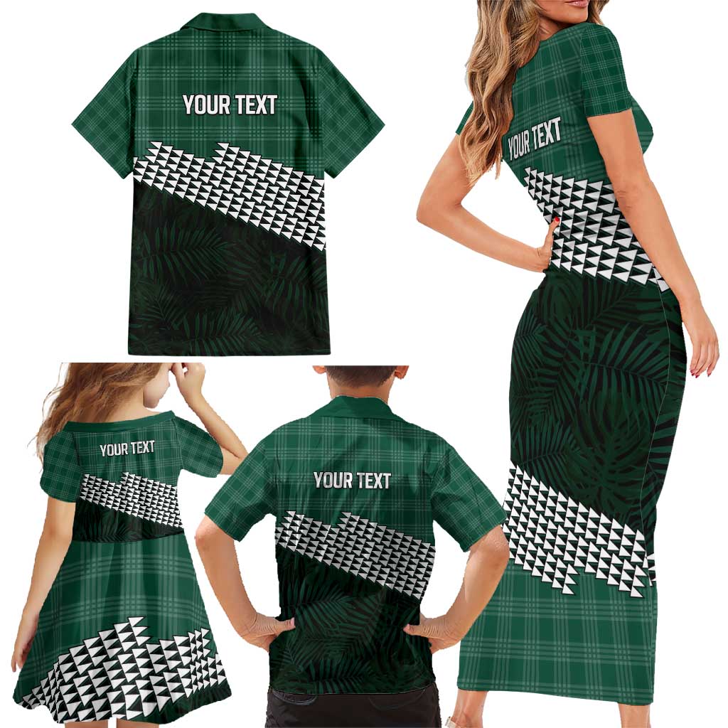 Rainbow Warriors Hawaii Personalized Palaka Family Matching Short Sleeve Bodycon Dress and Hawaiian Shirt - Polynesian Pride