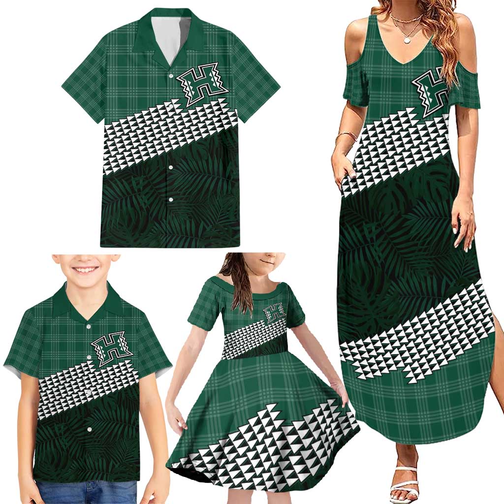 Rainbow Warriors Hawaii Personalized Palaka Family Matching Summer Maxi Dress and Hawaiian Shirt - Polynesian Pride