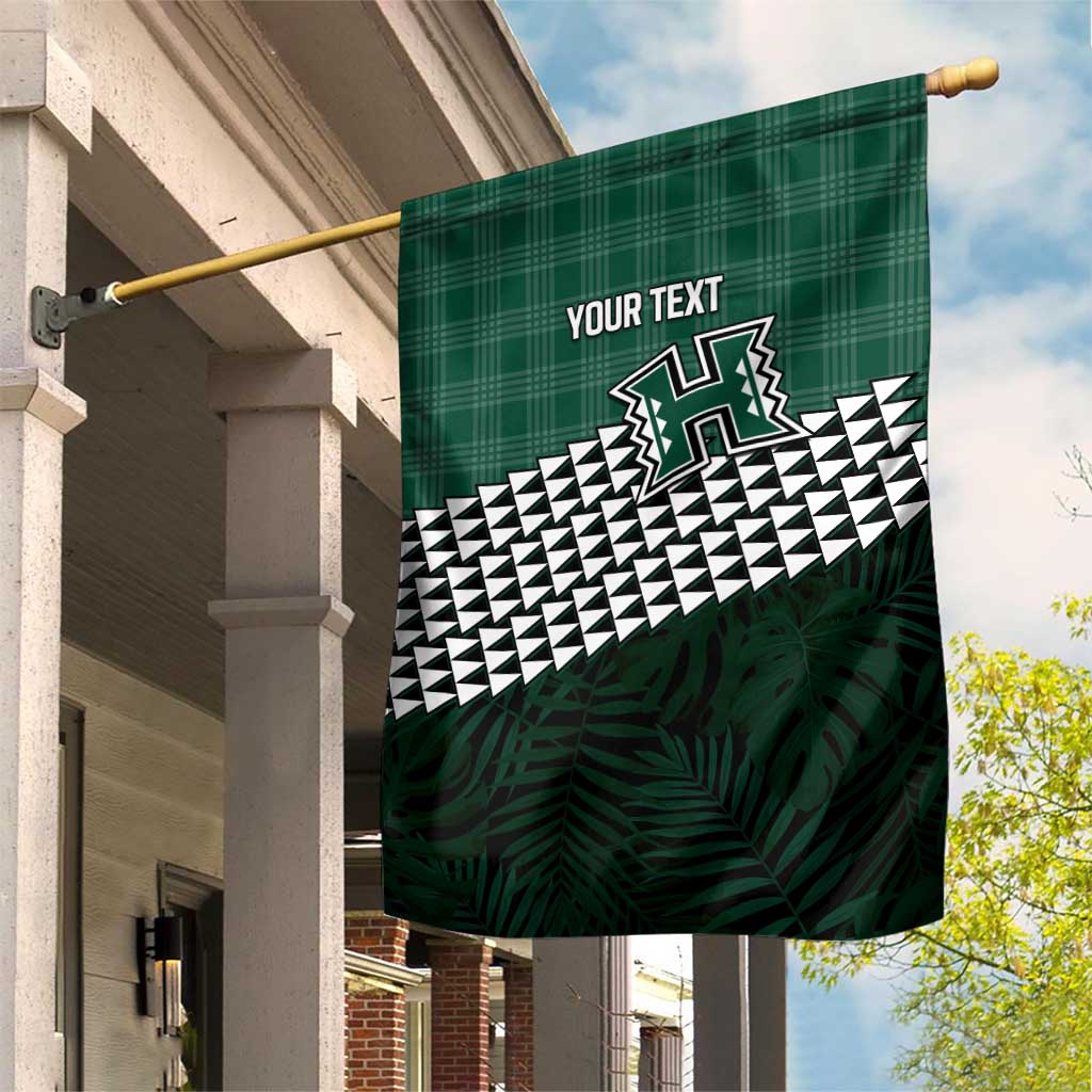 Rainbow Warriors Hawaii Personalized Palaka Garden Flag LT7 House Flag Green - Polynesian Pride