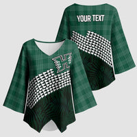 Rainbow Warriors Hawaii Personalized Palaka Kimono Sleeve Blouse - Polynesian Pride