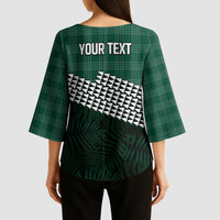 Rainbow Warriors Hawaii Personalized Palaka Kimono Sleeve Blouse - Polynesian Pride