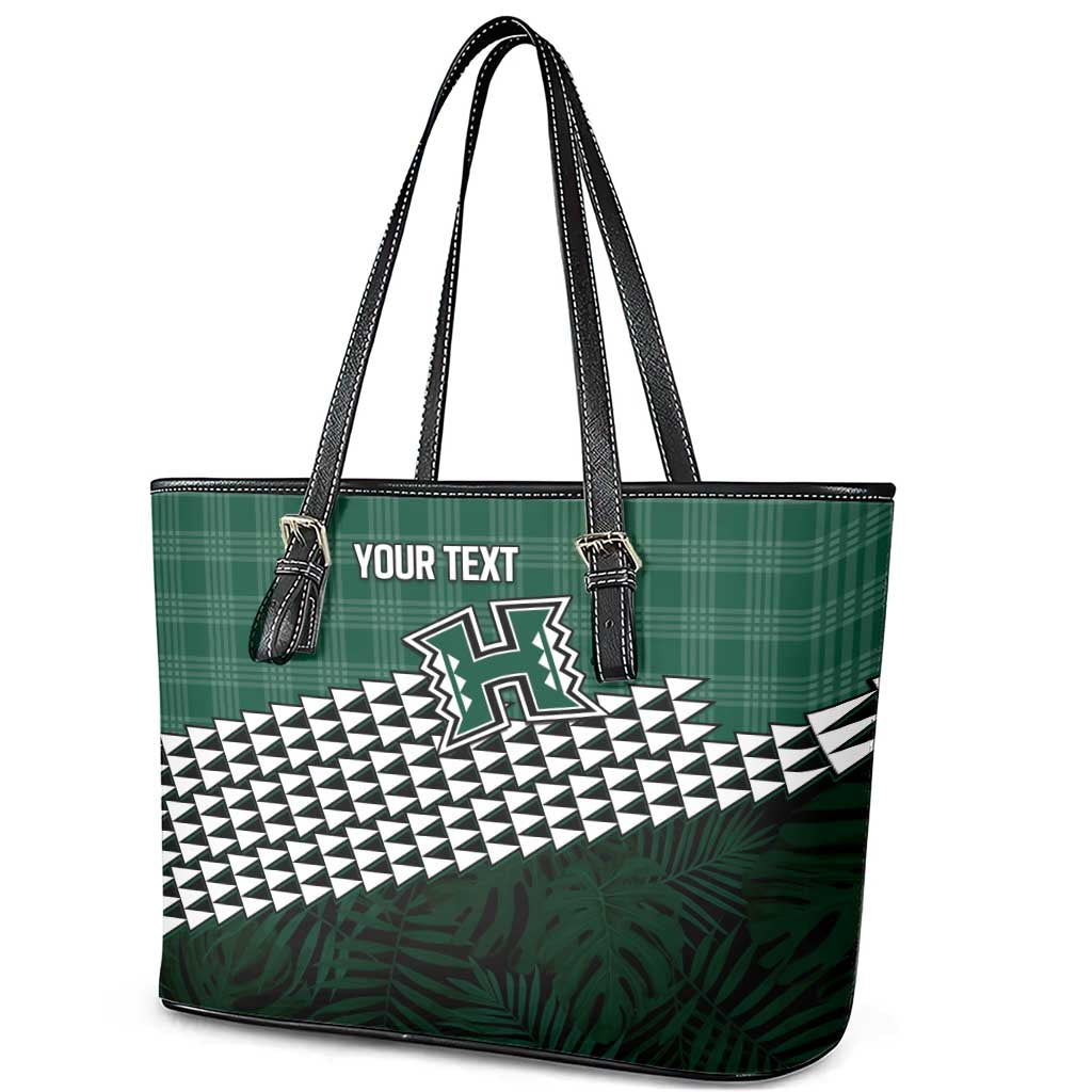 Rainbow Warriors Hawaii Personalized Palaka Leather Tote Bag - Polynesian Pride