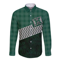 Rainbow Warriors Hawaii Personalized Palaka Long Sleeve Button Shirt - Polynesian Pride