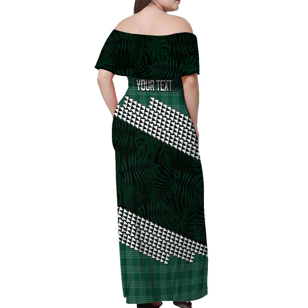Rainbow Warriors Hawaii Personalized Palaka Off Shoulder Maxi Dress - Polynesian Pride