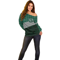 Rainbow Warriors Hawaii Personalized Palaka Off Shoulder Sweater - Polynesian Pride