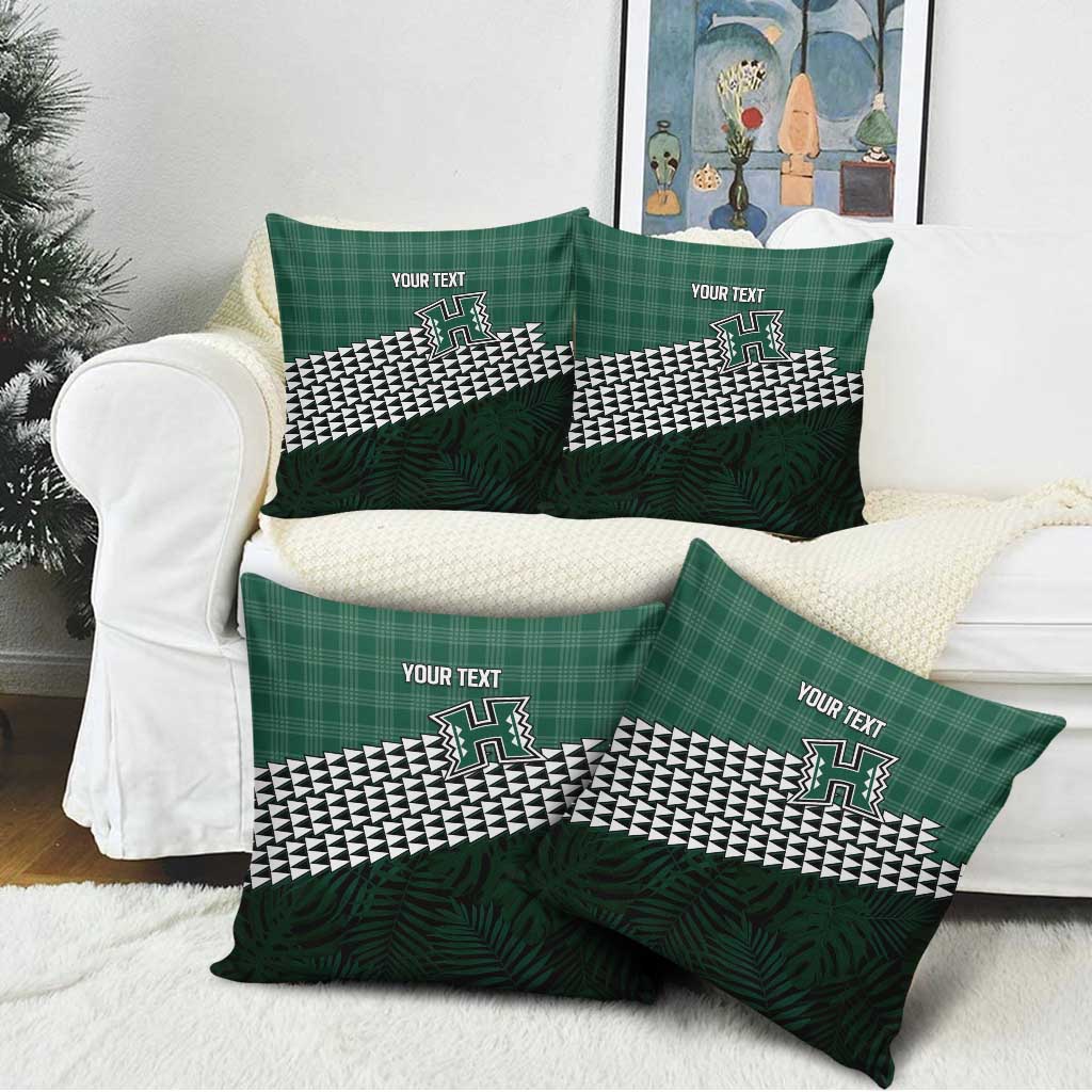 Rainbow Warriors Hawaii Personalized Palaka Pillow Cover - Polynesian Pride