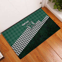 Rainbow Warriors Hawaii Personalized Palaka Rubber Doormat - Polynesian Pride