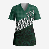 Rainbow Warriors Hawaii Personalized Palaka Scrub Top - Polynesian Pride