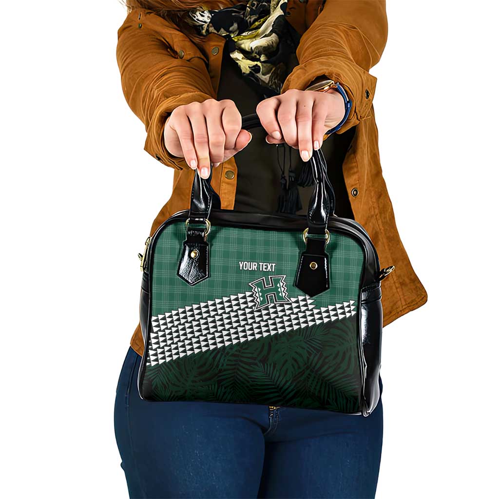 Rainbow Warriors Hawaii Personalized Palaka Shoulder Handbag LT7 One Size Green - Polynesian Pride