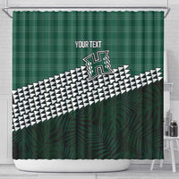 Rainbow Warriors Hawaii Personalized Palaka Shower Curtain - Polynesian Pride