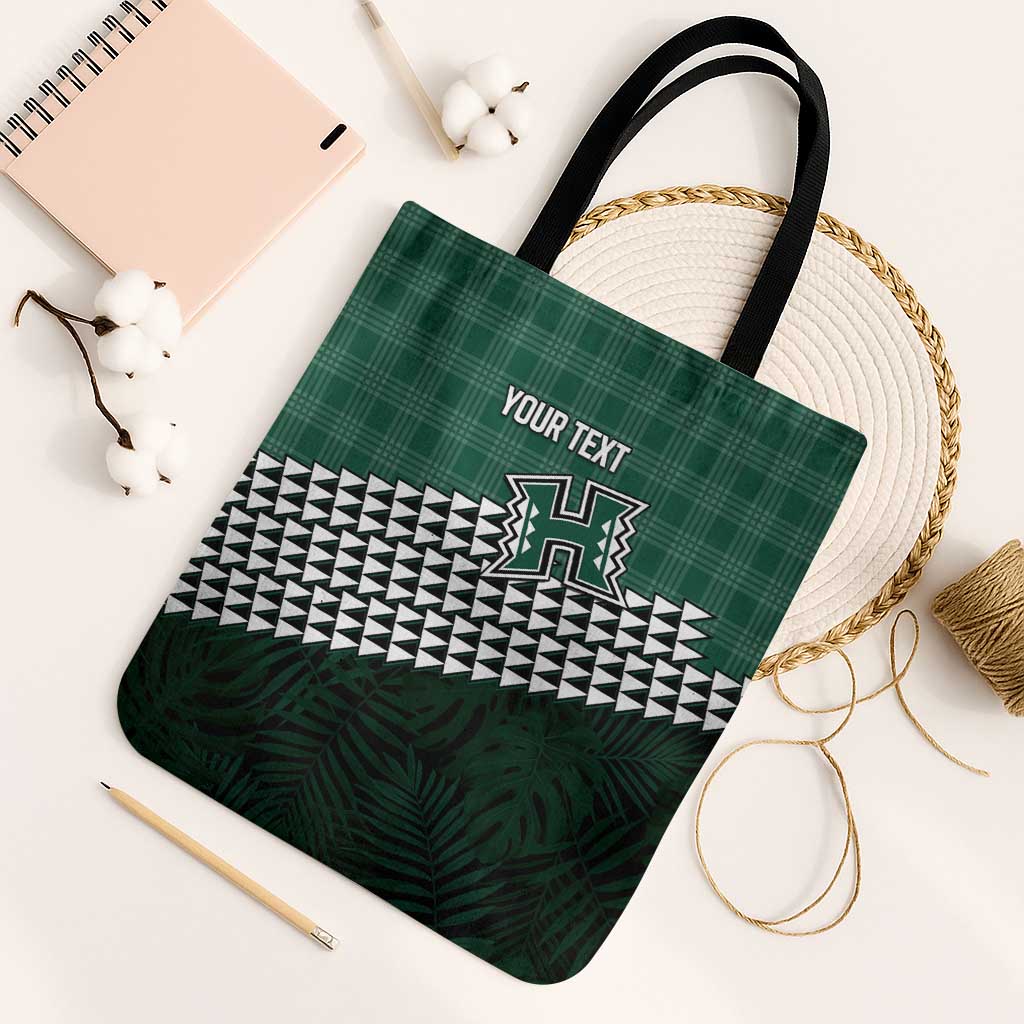 Rainbow Warriors Hawaii Personalized Palaka Tote Bag LT7 Black Strap One Size Green - Polynesian Pride