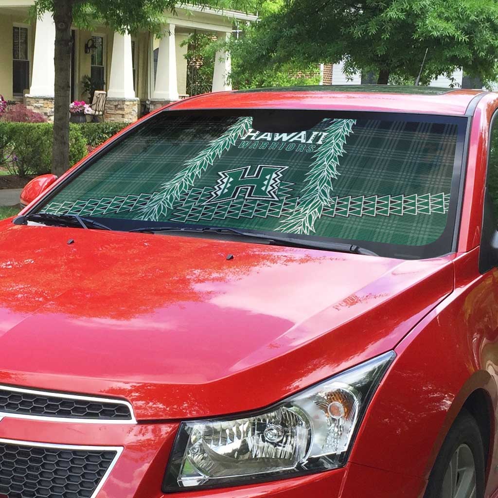 Rainbow Warriors Hawaii Palaka Auto Sun Shade Maile Lei - Polynesian Pride