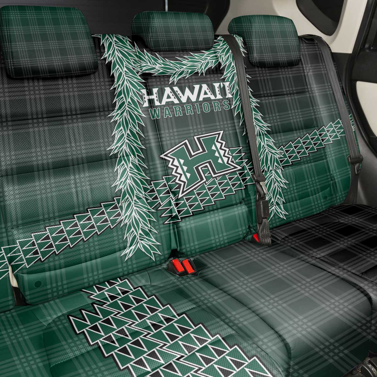 Rainbow Warriors Hawaii Palaka Back Car Seat Cover Maile Lei - Polynesian Pride