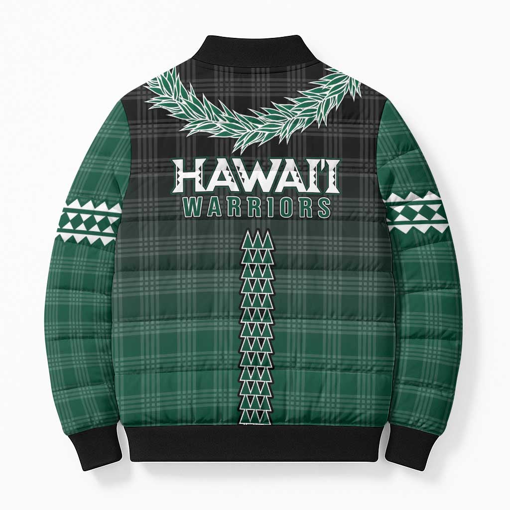 Rainbow Warriors Hawaii Palaka Bomber Puffer Jacket Maile Lei - Polynesian Pride