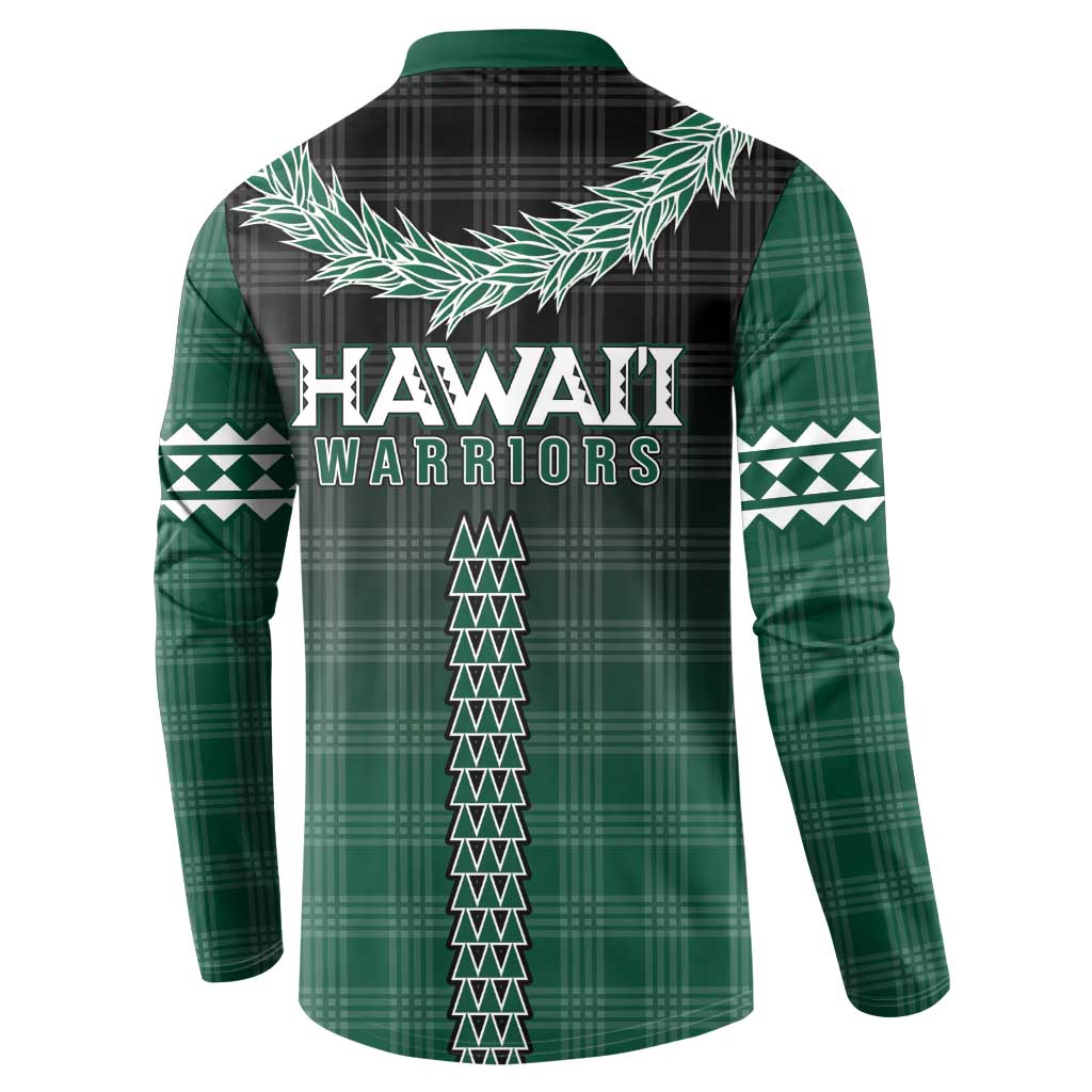 Rainbow Warriors Hawaii Palaka Button Sweatshirt Maile Lei - Polynesian Pride