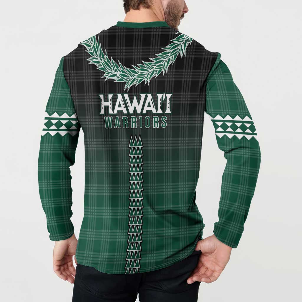 Rainbow Warriors Hawaii Palaka Button Sweatshirt Maile Lei - Polynesian Pride