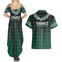 Rainbow Warriors Hawaii Palaka Couples Matching Summer Maxi Dress and Hawaiian Shirt Maile Lei - Polynesian Pride