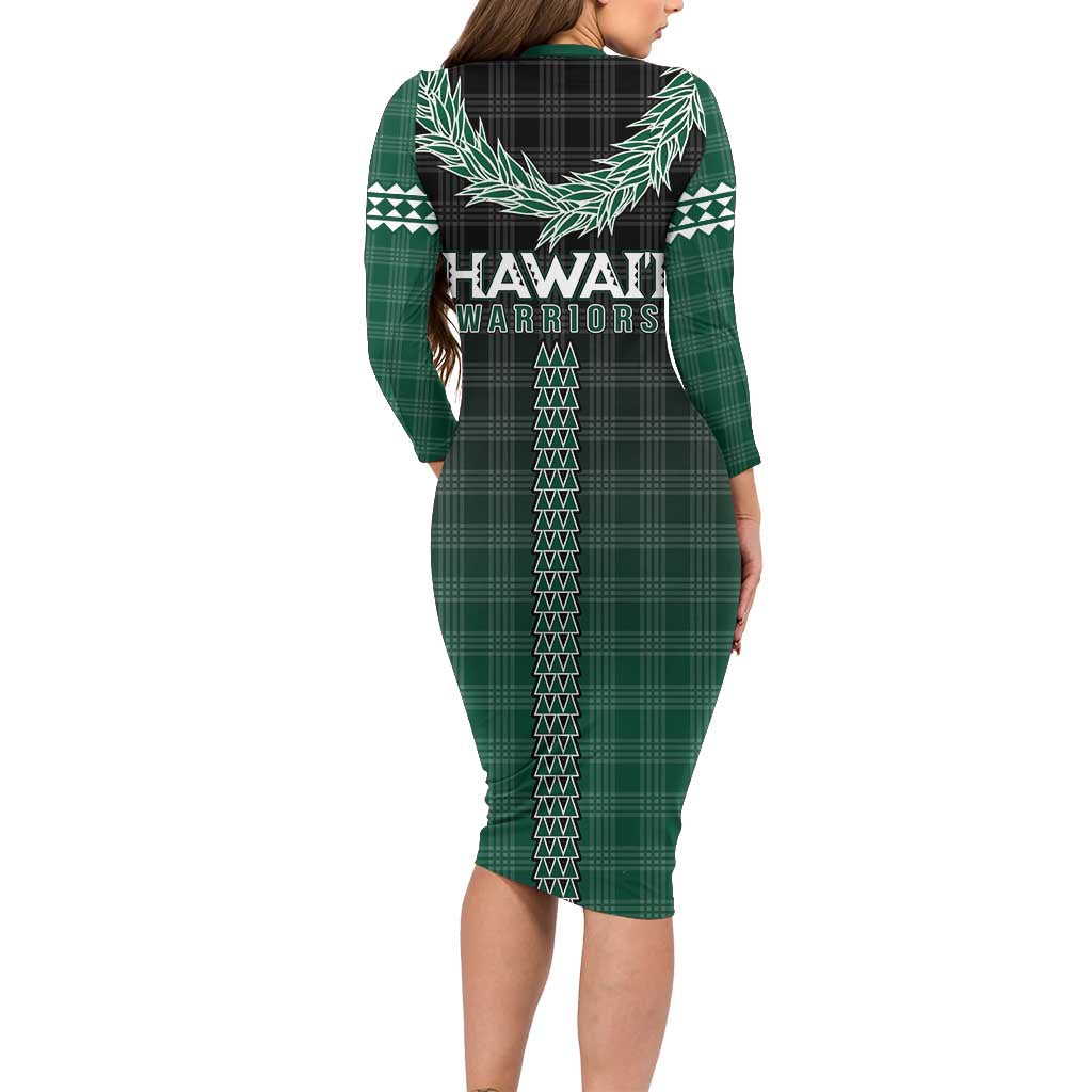Rainbow Warriors Hawaii Palaka Family Matching Long Sleeve Bodycon Dress and Hawaiian Shirt Maile Lei - Polynesian Pride