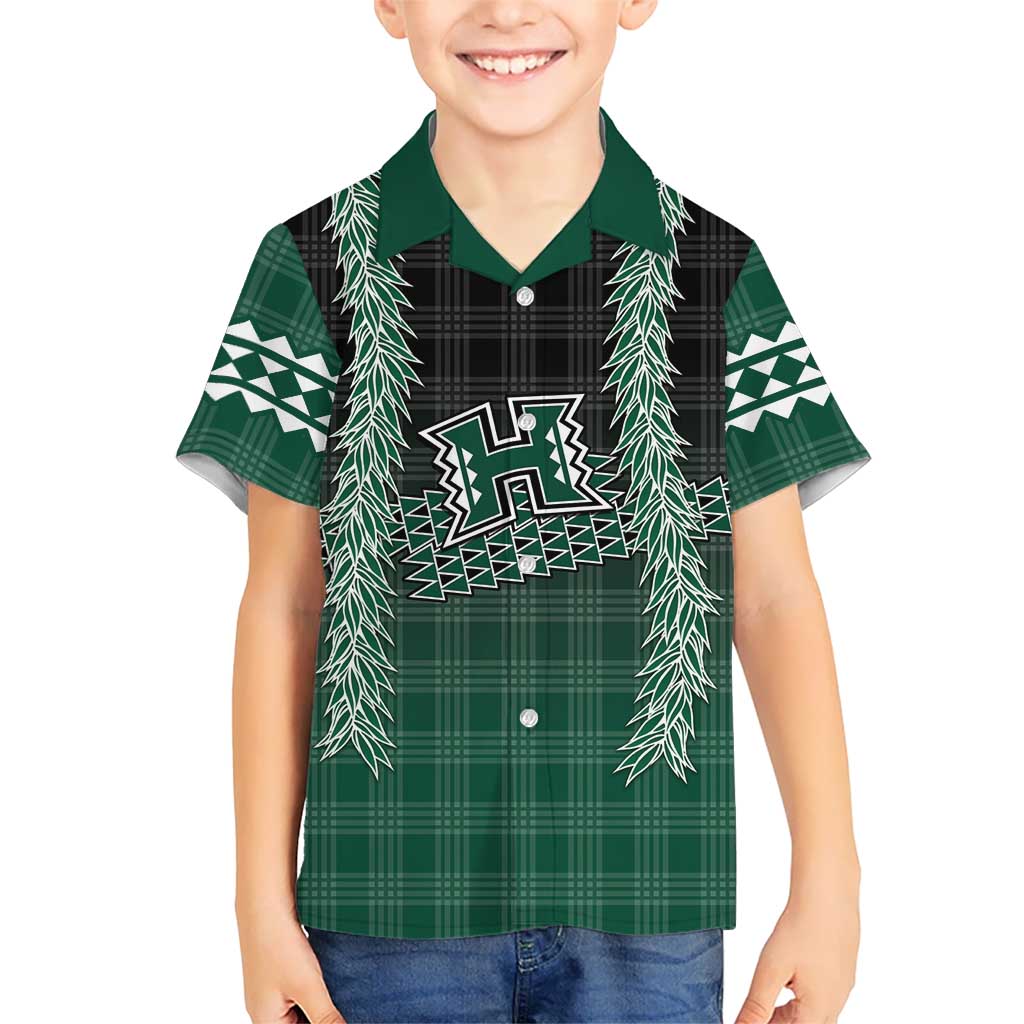 Rainbow Warriors Hawaii Palaka Family Matching Puletasi and Hawaiian Shirt Maile Lei - Polynesian Pride