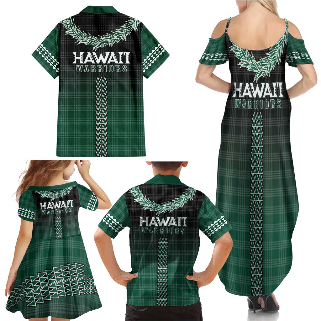 Rainbow Warriors Hawaii Palaka Family Matching Summer Maxi Dress and Hawaiian Shirt Maile Lei - Polynesian Pride