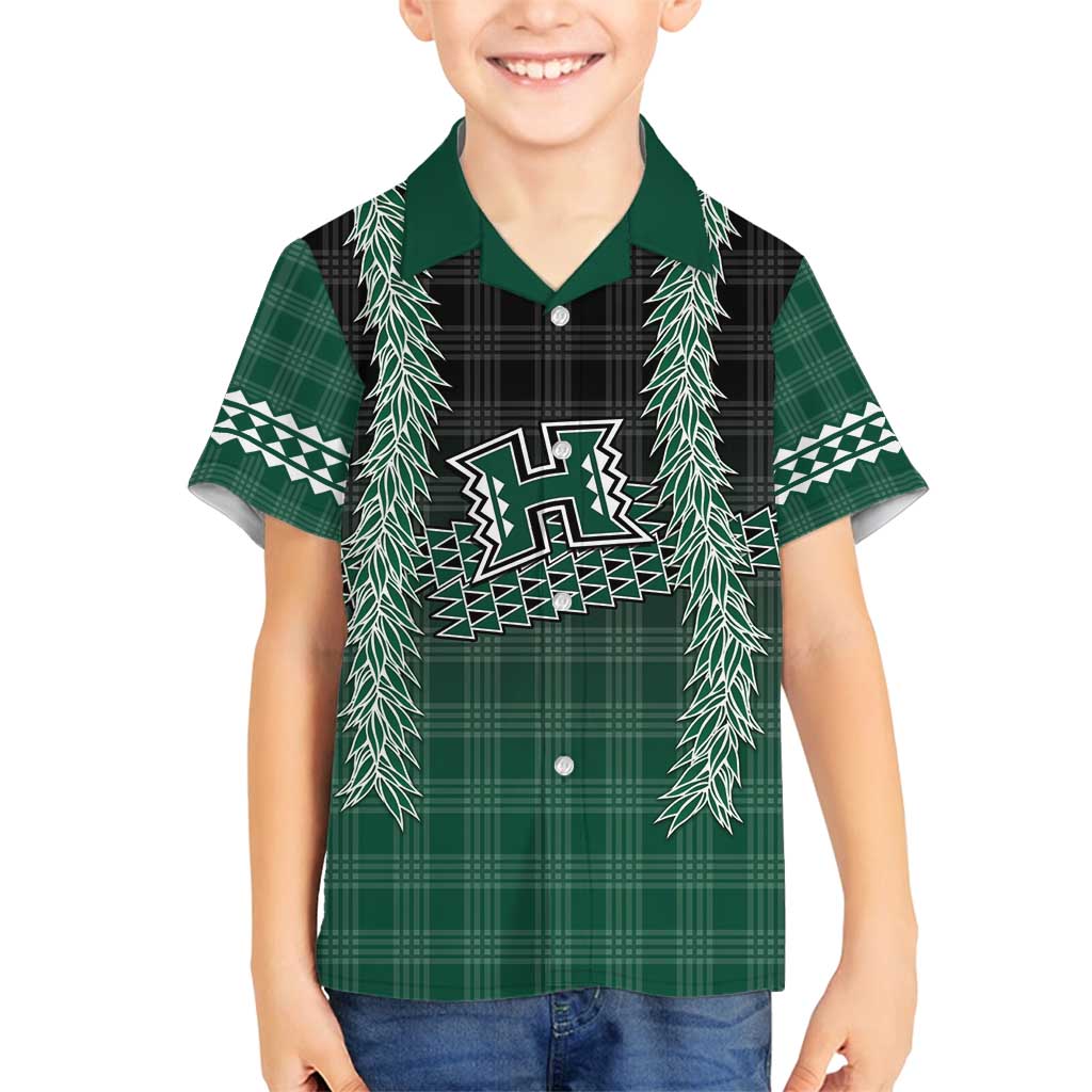 Rainbow Warriors Hawaii Palaka Family Matching Tank Maxi Dress and Hawaiian Shirt Maile Lei - Polynesian Pride