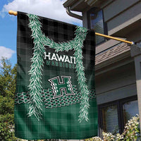 Rainbow Warriors Hawaii Palaka Garden Flag Maile Lei - Polynesian Pride