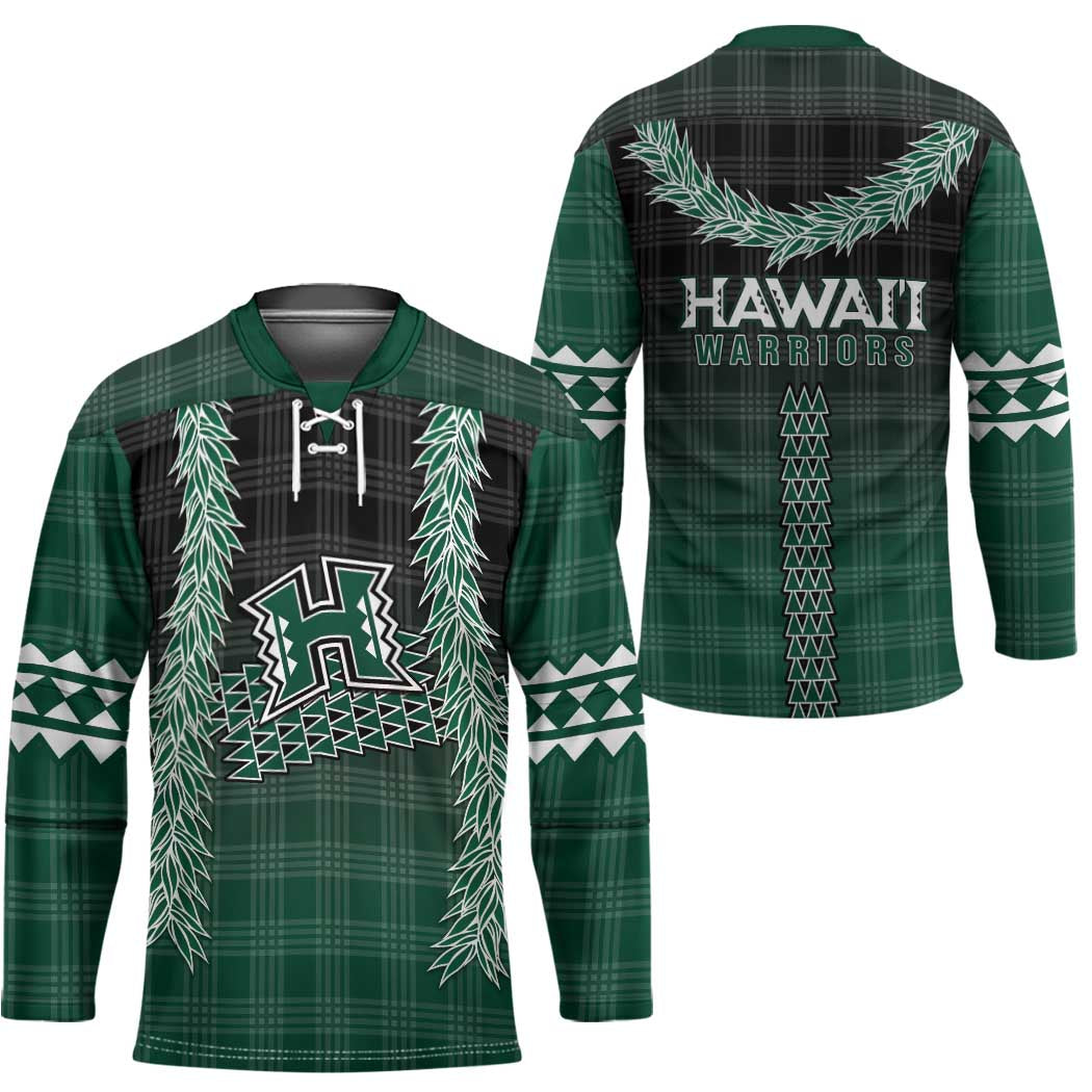 Rainbow Warriors Hawaii Palaka Hockey Jersey Maile Lei - Polynesian Pride