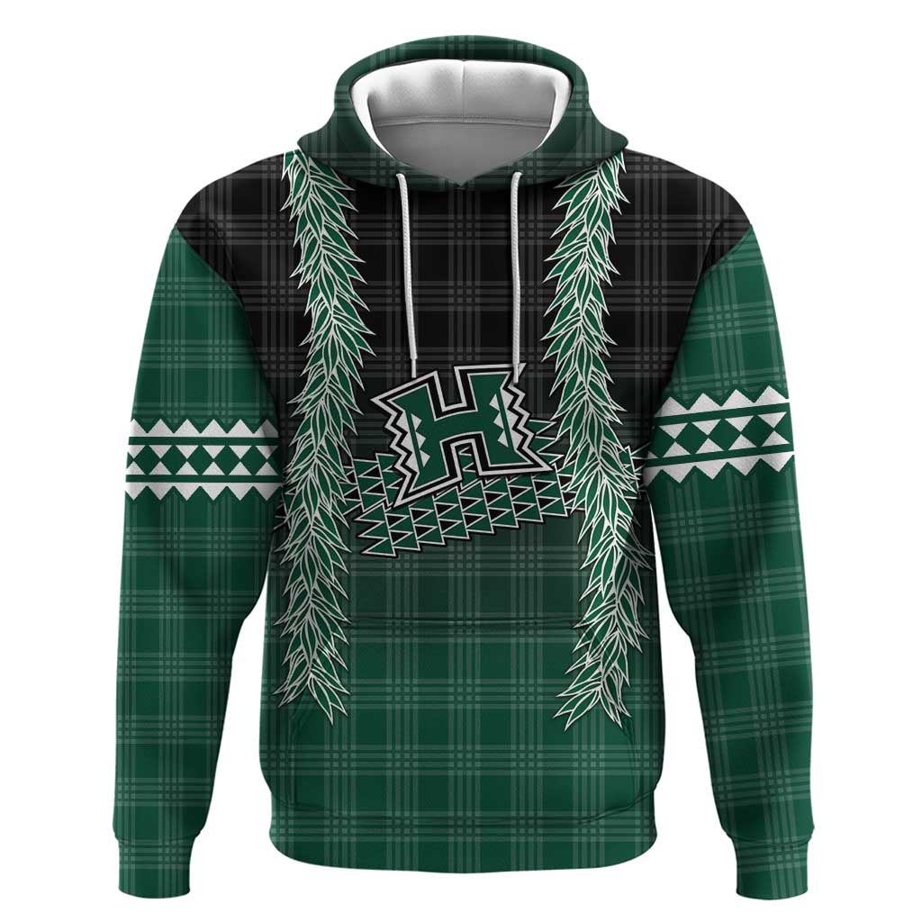 Rainbow Warriors Hawaii Palaka Hoodie Maile Lei LT7 Pullover Hoodie Dark Green - Polynesian Pride