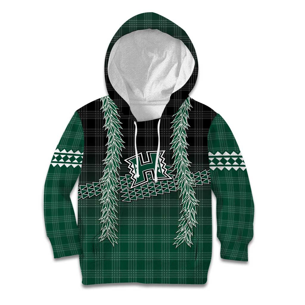 Rainbow Warriors Hawaii Palaka Kid Hoodie Maile Lei LT7 Hoodie Dark Green - Polynesian Pride