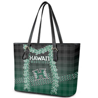 Rainbow Warriors Hawaii Palaka Leather Tote Bag Maile Lei - Polynesian Pride