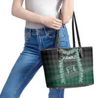 Rainbow Warriors Hawaii Palaka Leather Tote Bag Maile Lei - Polynesian Pride