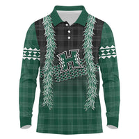 Rainbow Warriors Hawaii Palaka Long Sleeve Polo Shirt Maile Lei - Polynesian Pride