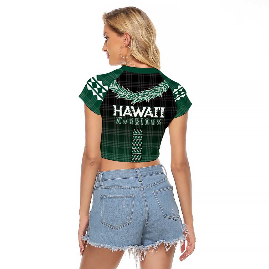 Rainbow Warriors Hawaii Palaka Raglan Cropped T Shirt Maile Lei - Polynesian Pride