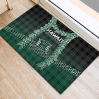 Rainbow Warriors Hawaii Palaka Rubber Doormat Maile Lei - Polynesian Pride
