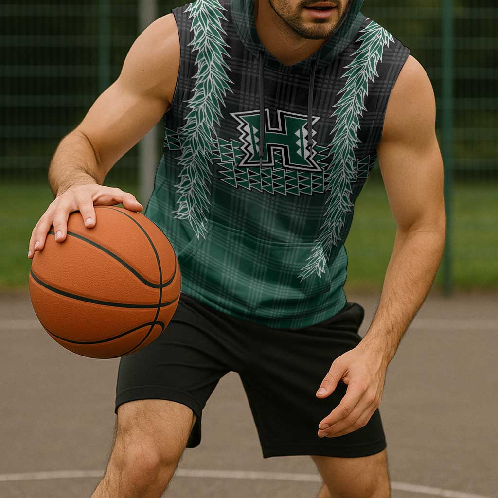 Rainbow Warriors Hawaii Palaka Sleeveless Hoodie Maile Lei - Polynesian Pride