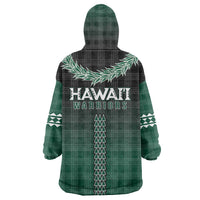 Rainbow Warriors Hawaii Palaka Wearable Blanket Hoodie Maile Lei - Polynesian Pride
