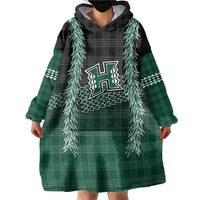 Rainbow Warriors Hawaii Palaka Wearable Blanket Hoodie Maile Lei - Polynesian Pride