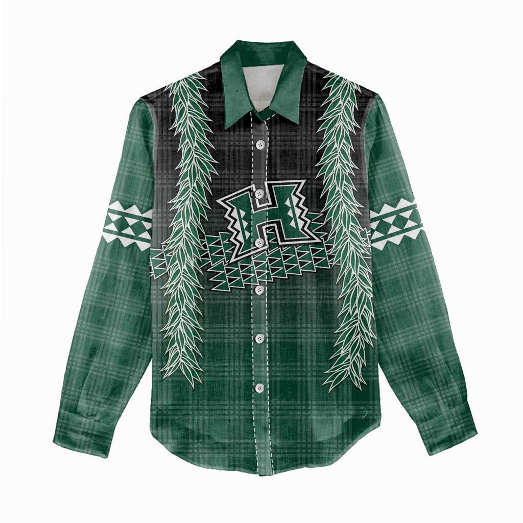 Rainbow Warriors Hawaii Palaka Women Casual Shirt Maile Lei - Polynesian Pride