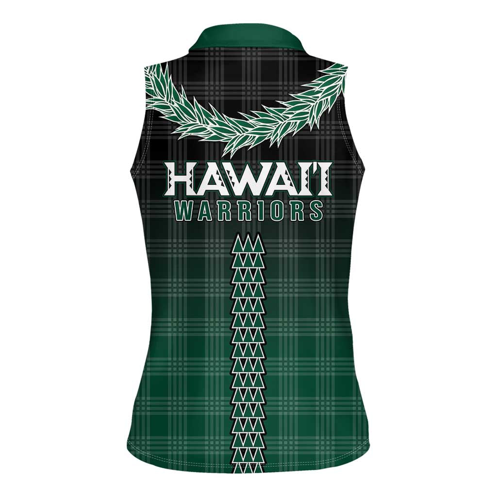 Rainbow Warriors Hawaii Palaka Women Sleeveless Polo Shirt Maile Lei - Polynesian Pride