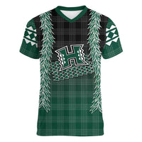 Rainbow Warriors Hawaii Palaka Women V-Neck T-Shirt Maile Lei - Polynesian Pride