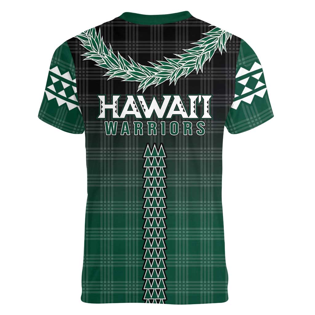 Rainbow Warriors Hawaii Palaka Women V-Neck T-Shirt Maile Lei - Polynesian Pride