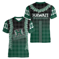 Rainbow Warriors Hawaii Palaka Women V-Neck T-Shirt Maile Lei - Polynesian Pride