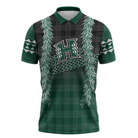 Rainbow Warriors Hawaii Palaka Zipper Polo Shirt Maile Lei - Polynesian Pride