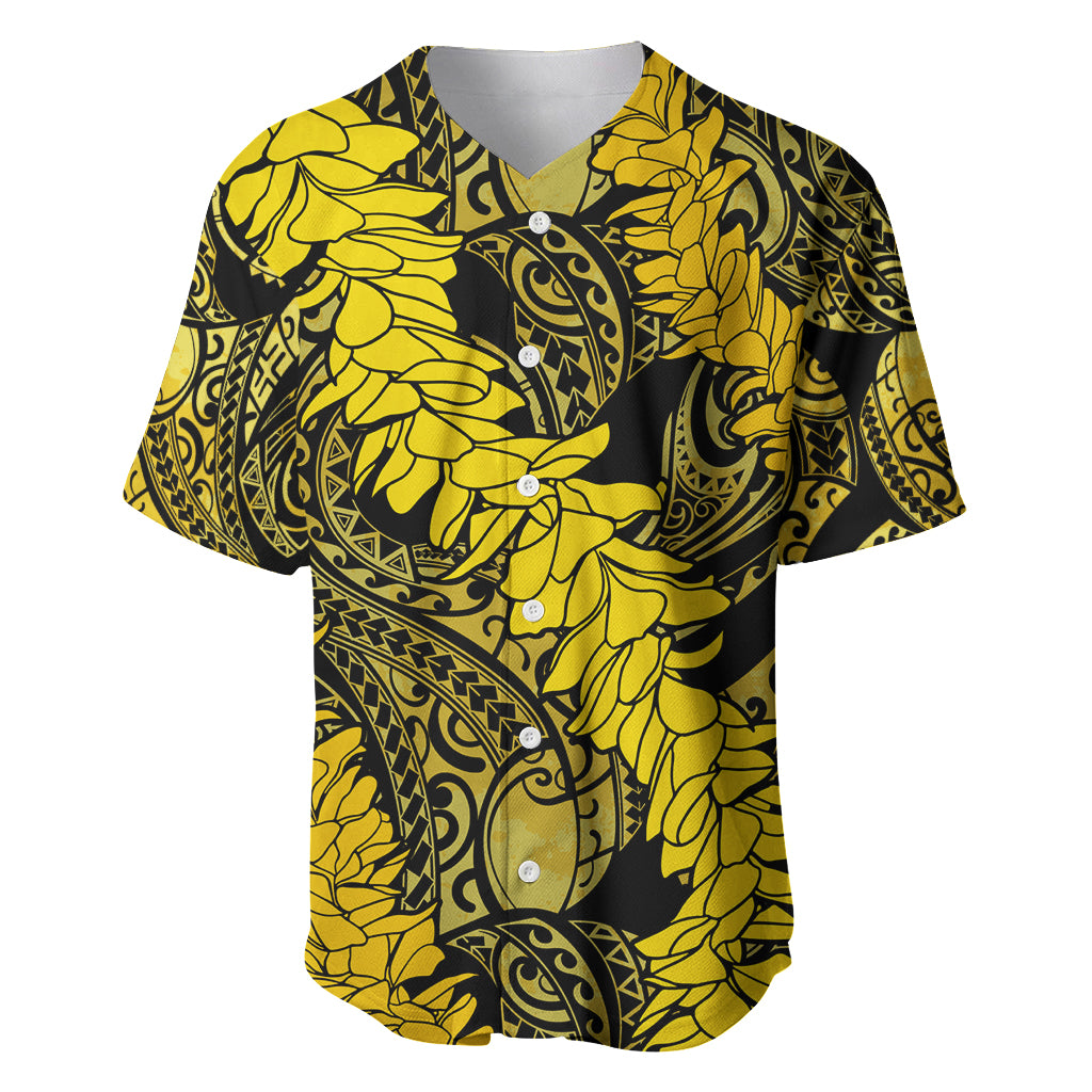 Hawaii Oahu Ilima Lei Baseball Jersey LT7 Yellow - Polynesian Pride