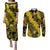 Hawaii Oahu Ilima Lei Couples Matching Puletasi and Long Sleeve Button Shirt LT7 Yellow - Polynesian Pride