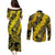 Hawaii Oahu Ilima Lei Couples Matching Puletasi and Long Sleeve Button Shirt LT7 - Polynesian Pride