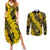 Hawaii Oahu Ilima Lei Couples Matching Summer Maxi Dress and Long Sleeve Button Shirt LT7 Yellow - Polynesian Pride