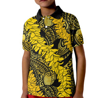 Hawaii Oahu Ilima Lei Kid Polo Shirt LT7 Kid Yellow - Polynesian Pride
