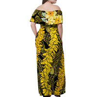 Hawaii Oahu Ilima Lei Off Shoulder Maxi Dress LT7 - Polynesian Pride