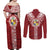 Tonga Independence Day Couples Matching Off Shoulder Maxi Dress and Long Sleeve Button Shirt Tongatapu Lion Ngatu Motifs